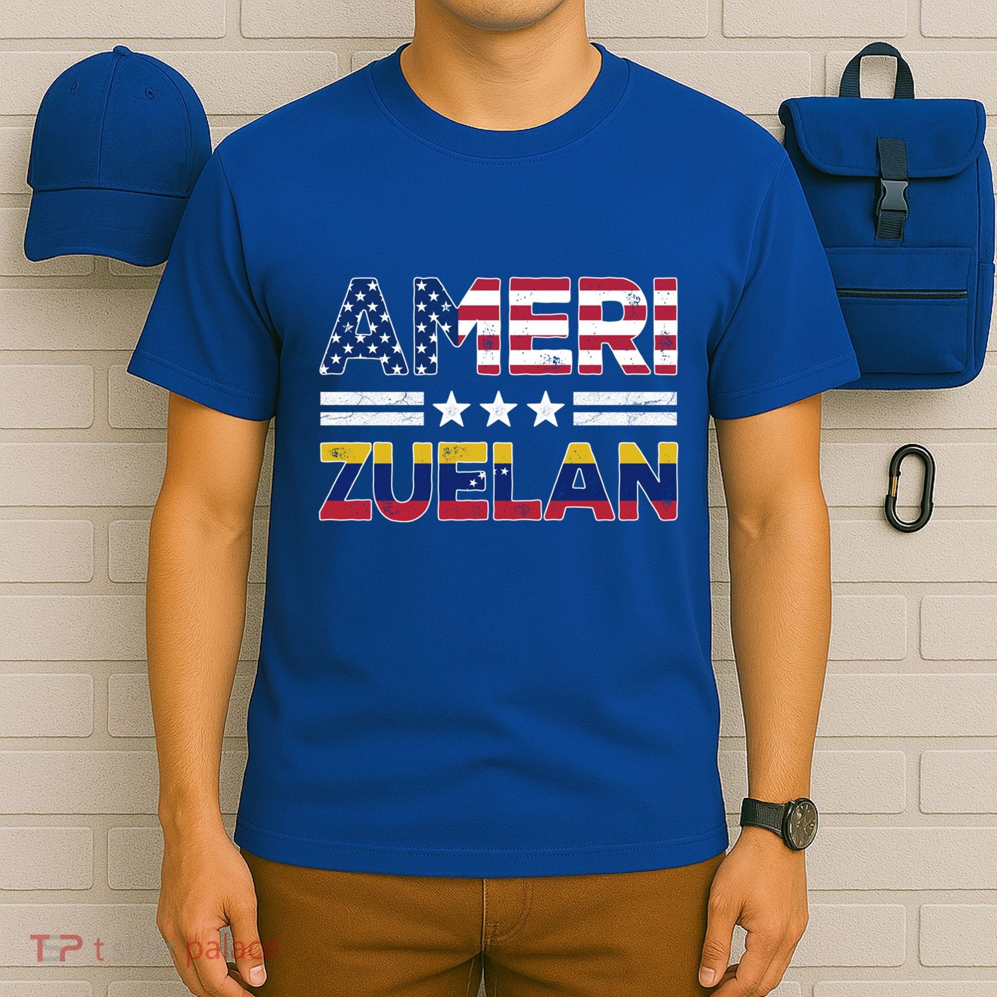 Amerizuelan Half Venezuelan American Flag Us Dual Citizen Gift T-Shirt