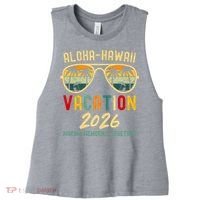 Aloha Hawaii Vacation 2026 Making Memories Together Women's Racerback Cropped Tank thumb 0