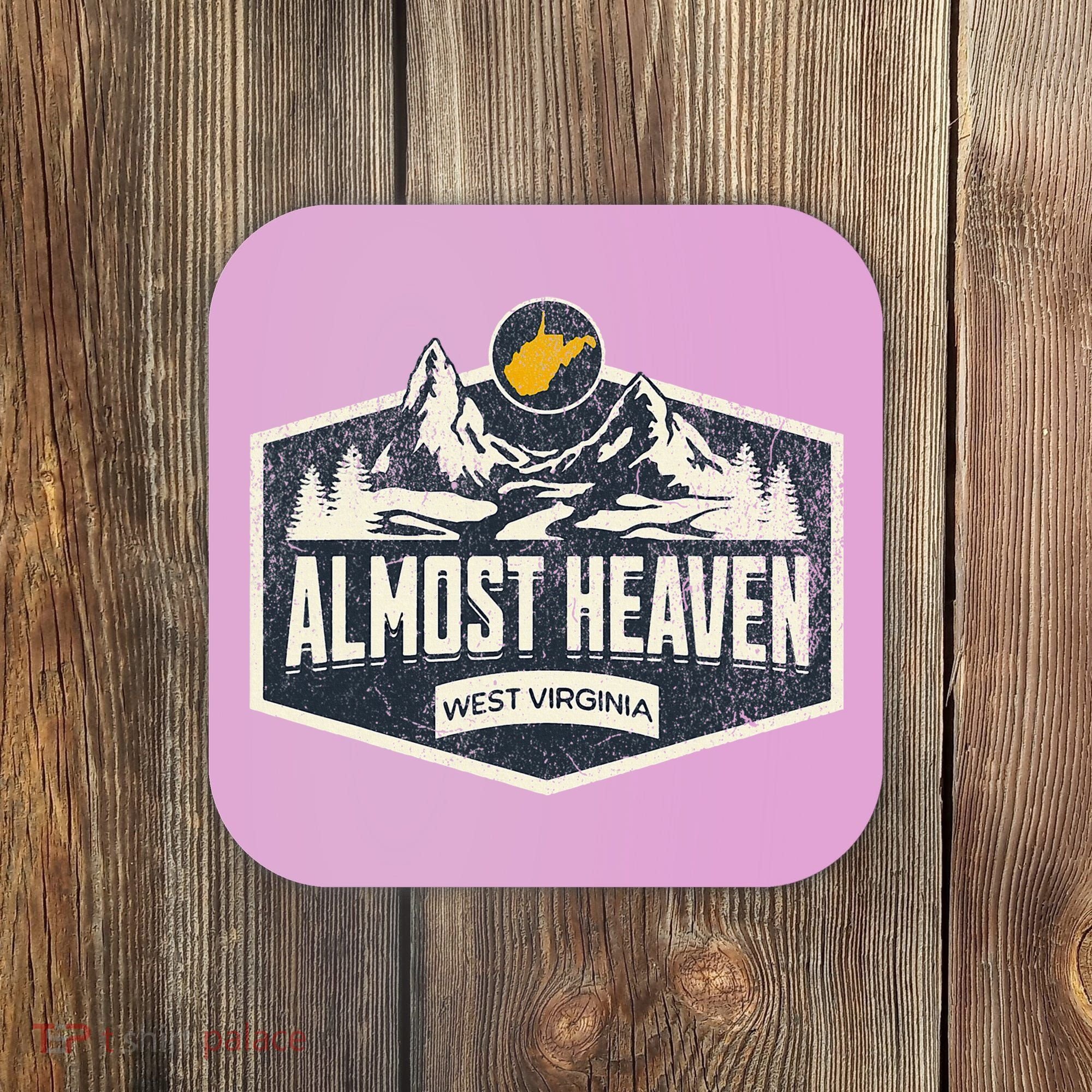 Almost Heaven West Virginia Map Home Coaster