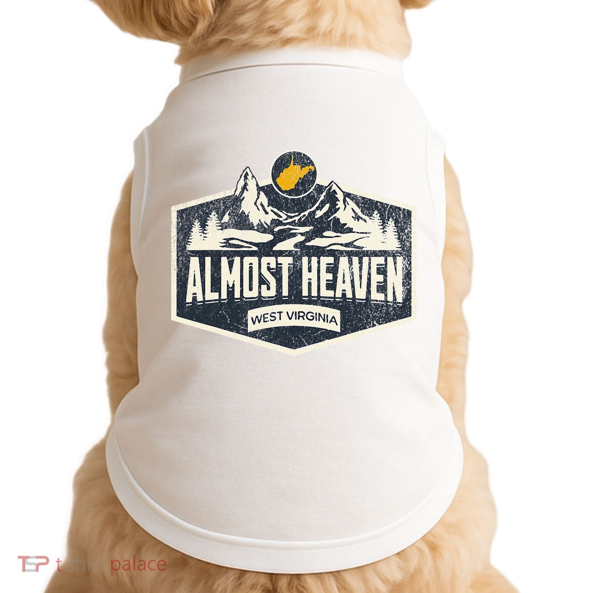 Almost Heaven West Virginia Map Home Doggie Tank