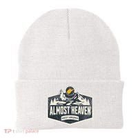 Almost Heaven West Virginia Map Home Beanie thumb 0
