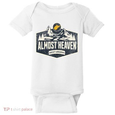 Almost Heaven West Virginia Map Home Baby Bodysuit