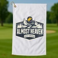 Almost Heaven West Virginia Map Home Golf Towel thumb 1
