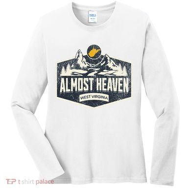 Almost Heaven West Virginia Map Home Women's Long Sleeve Shirt