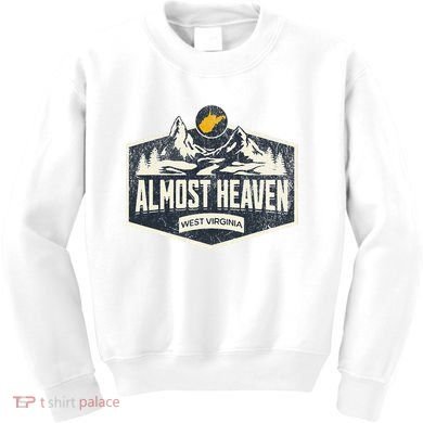 Almost Heaven West Virginia Map Home Kids Sweatshirt