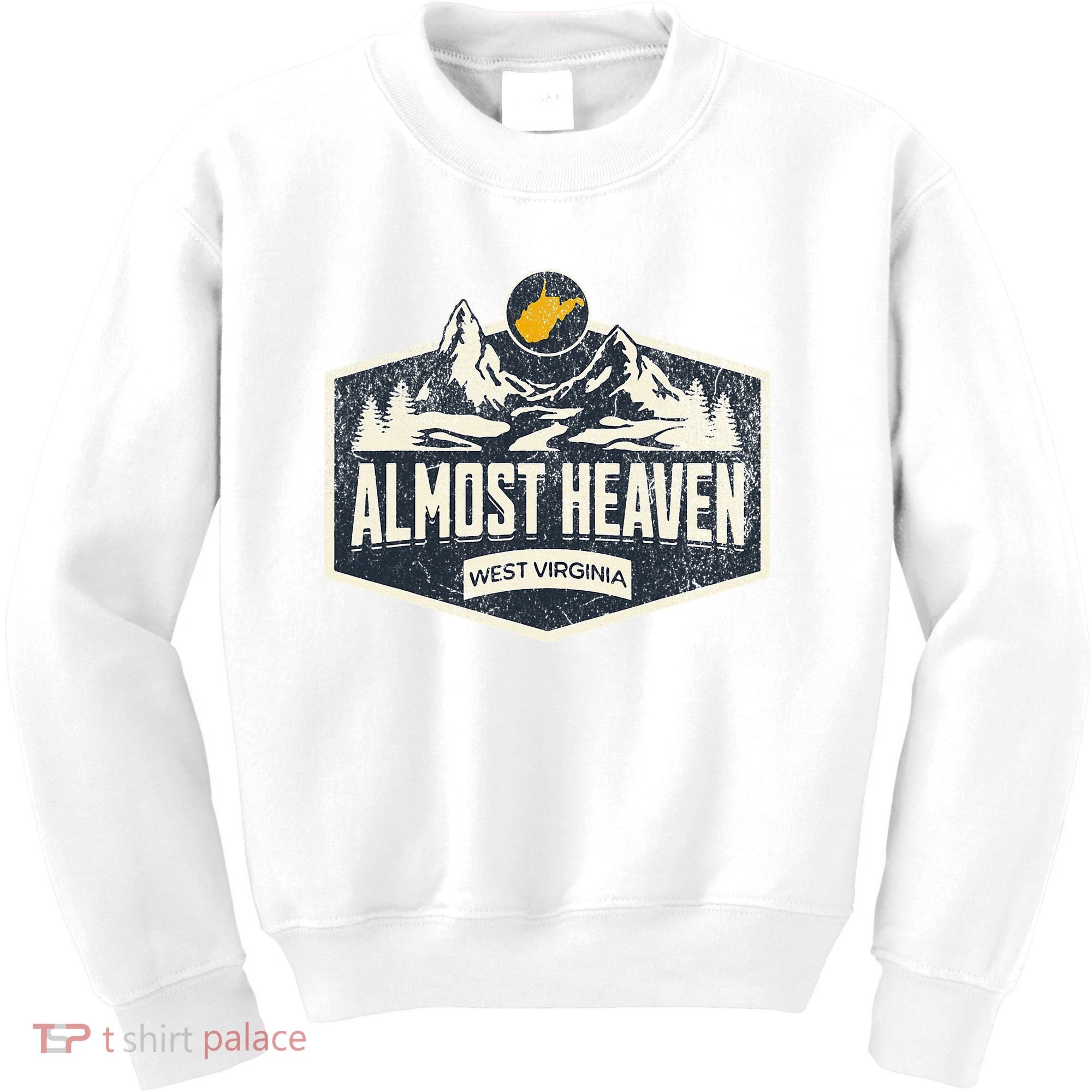 Almost Heaven West Virginia Map Home Kids Sweatshirt