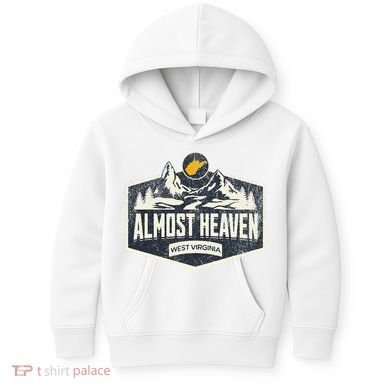 Almost Heaven West Virginia Map Home Kids Hoodie
