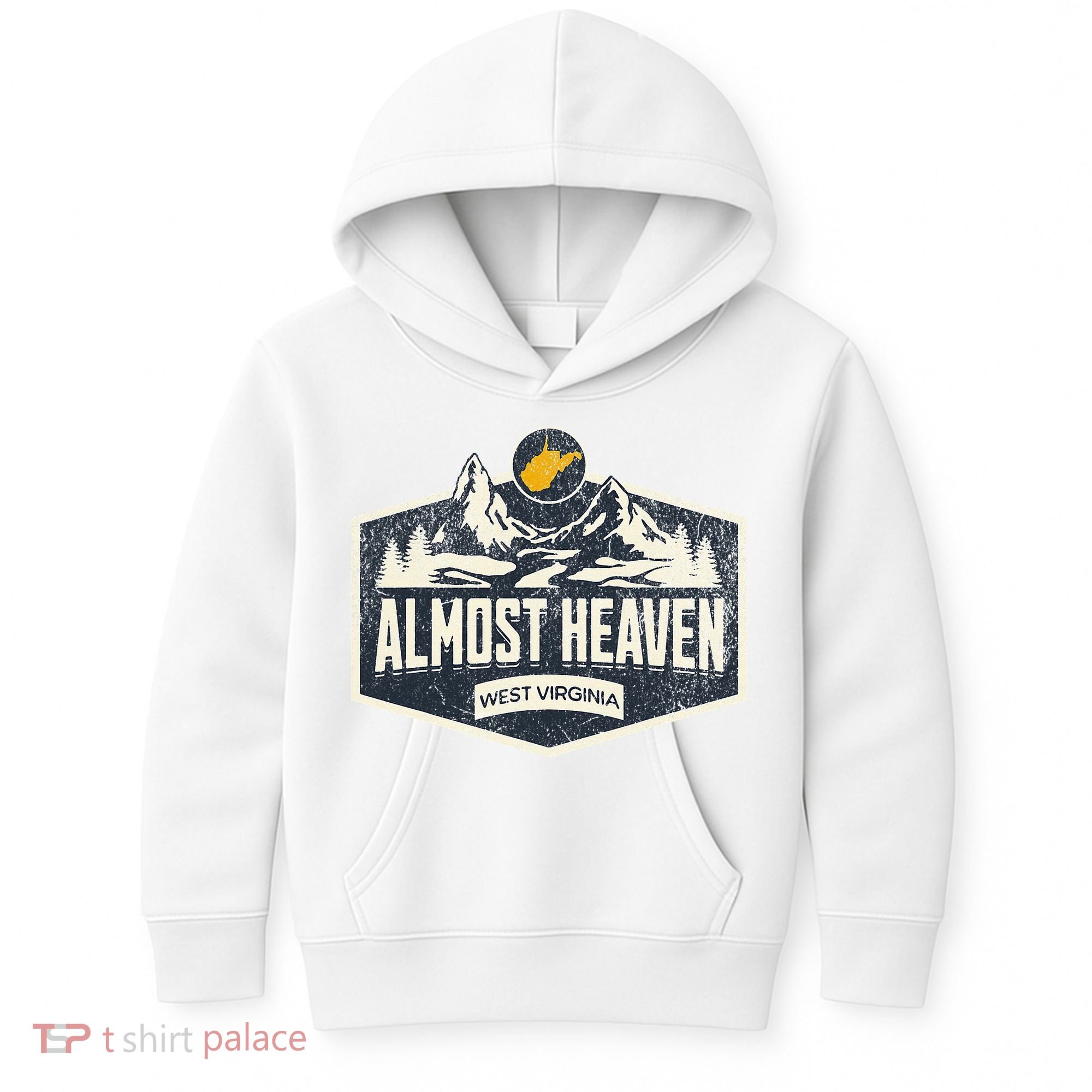 Almost Heaven West Virginia Map Home Kids Hoodie