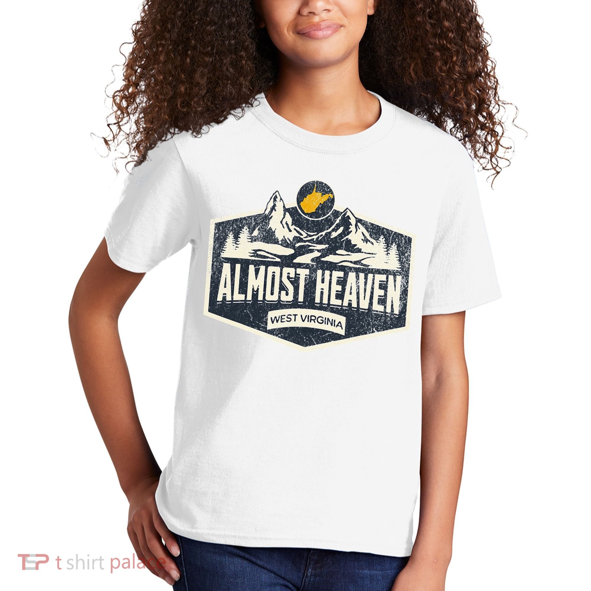 Almost Heaven West Virginia Map Home Kids T-Shirt