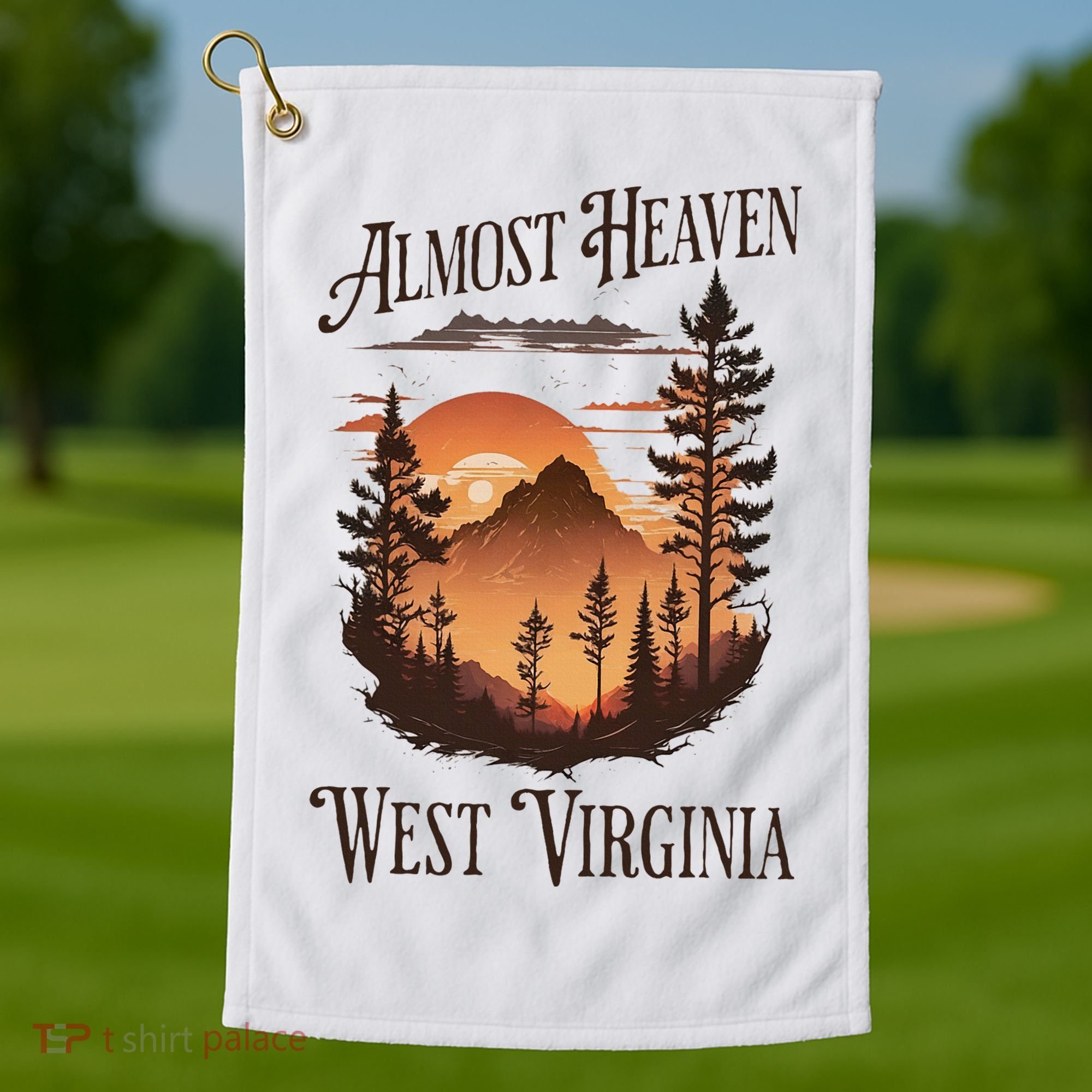 Almost Heaven West Virginia Golf Towel