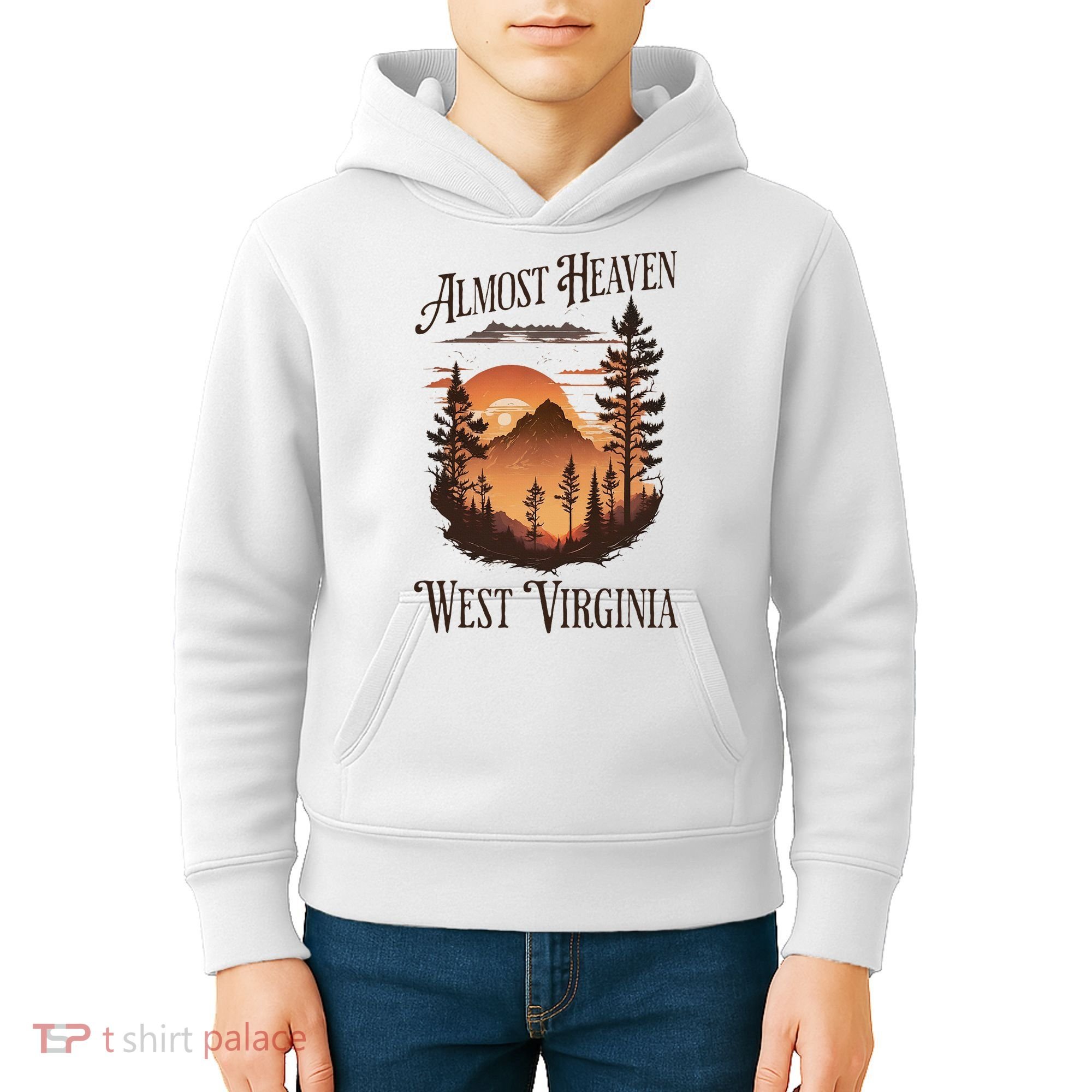 Almost Heaven West Virginia Kids Hoodie