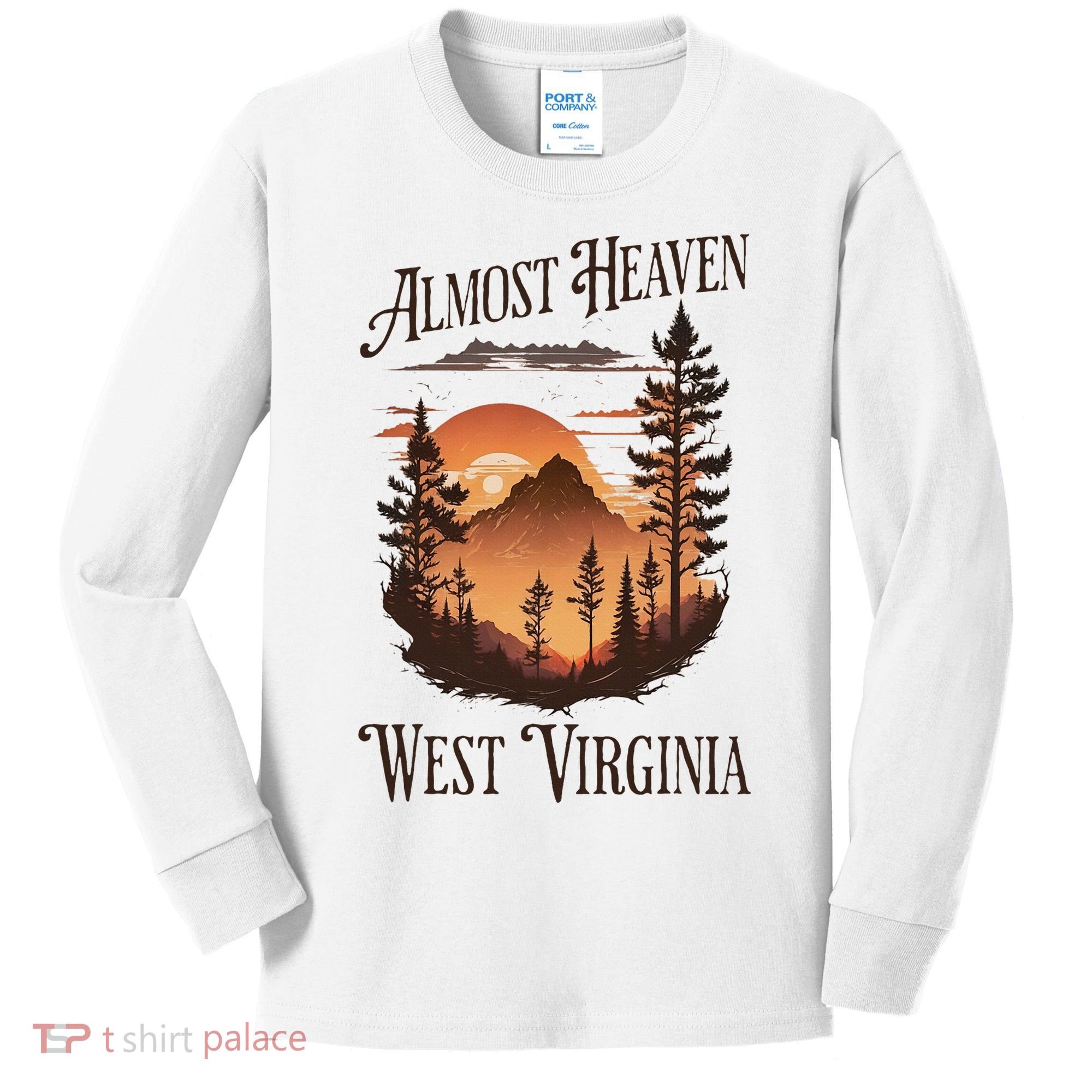Almost Heaven West Virginia Kids Long Sleeve Shirt