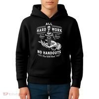 All Hard Work No Handouts Few Will Hunt Apparel Kids Hoodie thumb 4