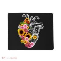 Anatomical Heart With Flowers, Botany Body Anatomy Mousepad thumb 0