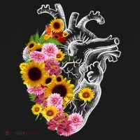 Anatomical Heart With Flowers, Botany Body Anatomy Mousepad thumb 1