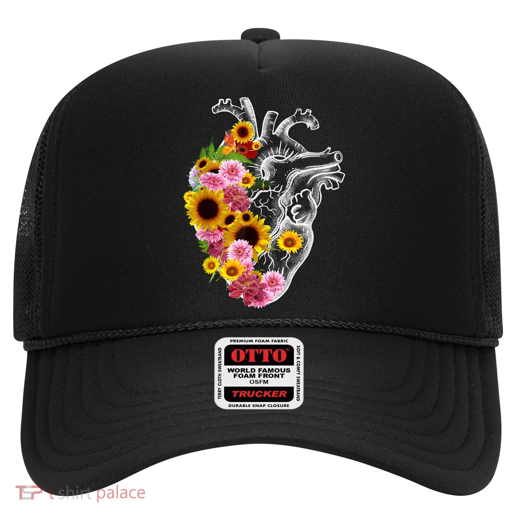 Anatomical Heart With Flowers, Botany Body Anatomy Hat
