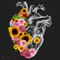 Anatomical Heart With Flowers, Botany Body Anatomy Hat thumb 2