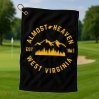 Almost Heaven West Virginia Mountains Forest WV Home Pride Golf Towel thumb 1
