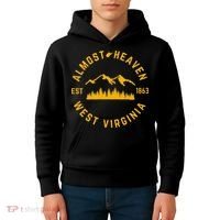 Almost Heaven West Virginia Mountains Forest WV Home Pride Kids Hoodie thumb 4
