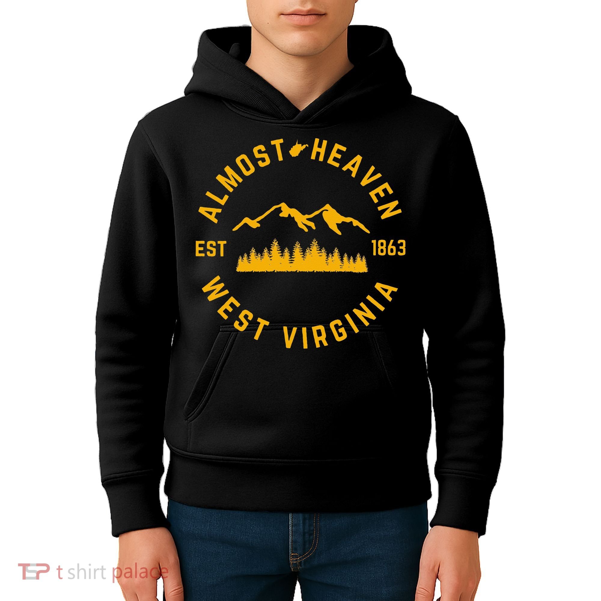 Almost Heaven West Virginia Mountains Forest WV Home Pride Kids Hoodie