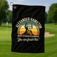 Alexander Hamilton Wrote 51 Essays In 6 Months Golf Towel thumb 1