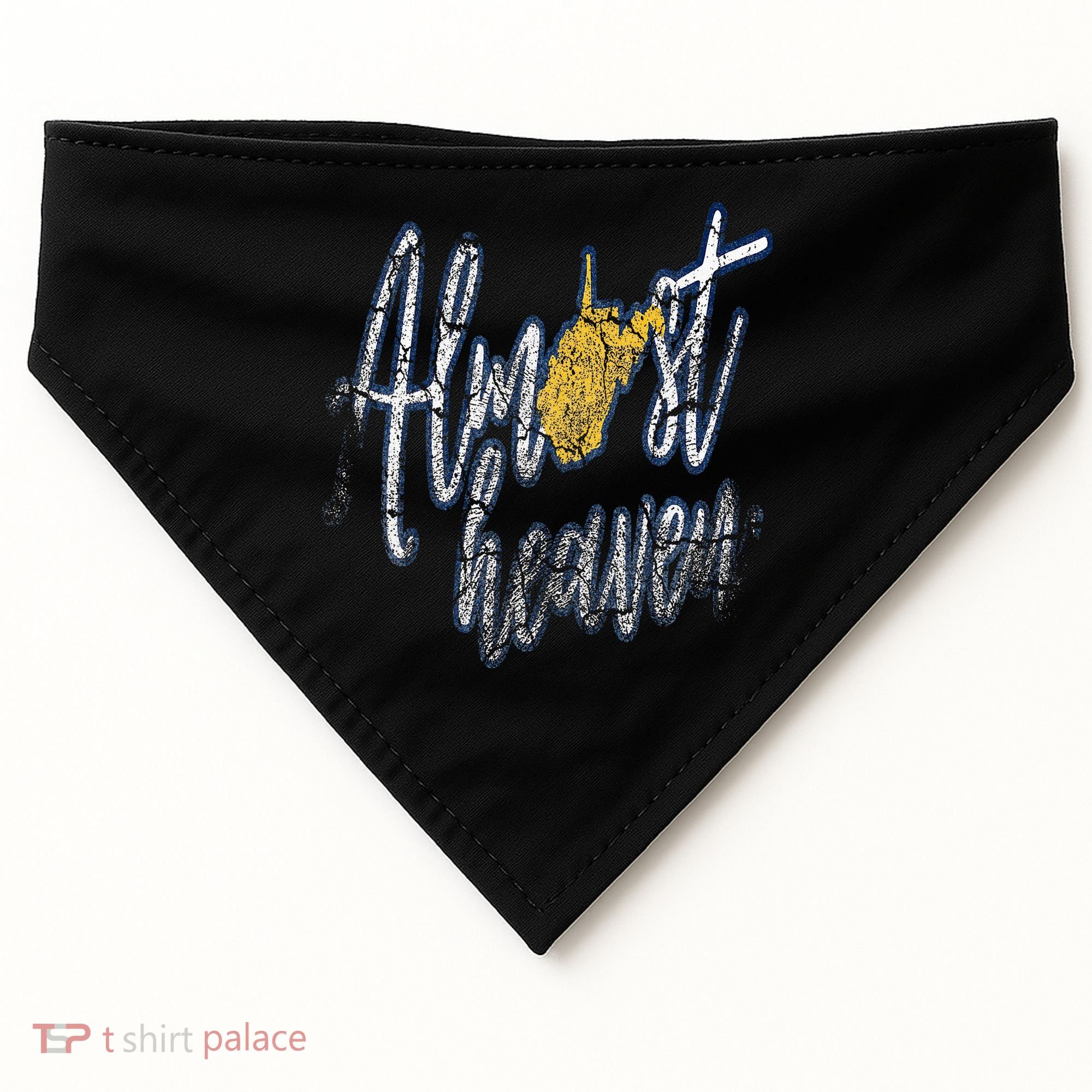 Almost Heaven West Virginia State Map USA-Made Doggie Bandana