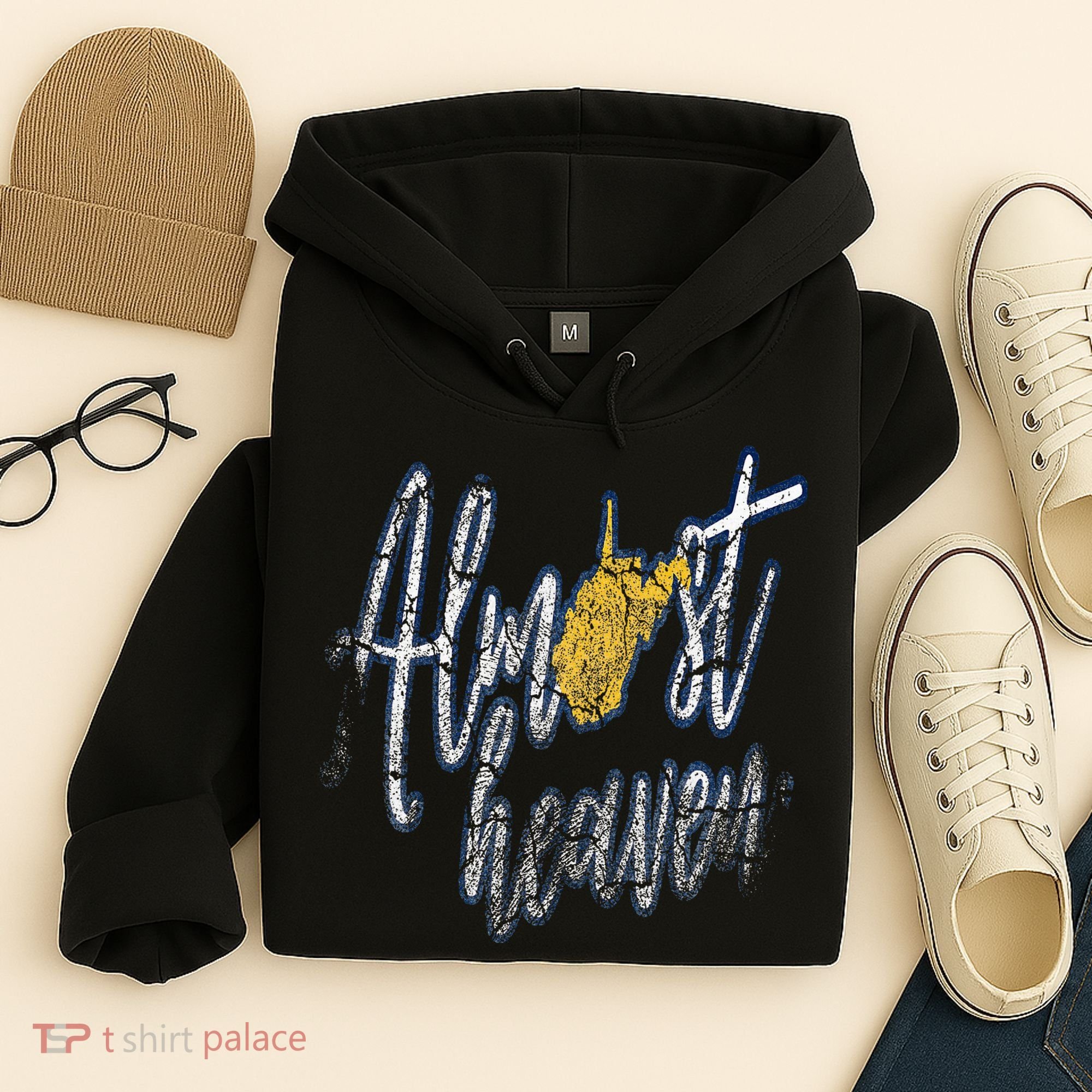 Almost Heaven West Virginia State Map Hoodie