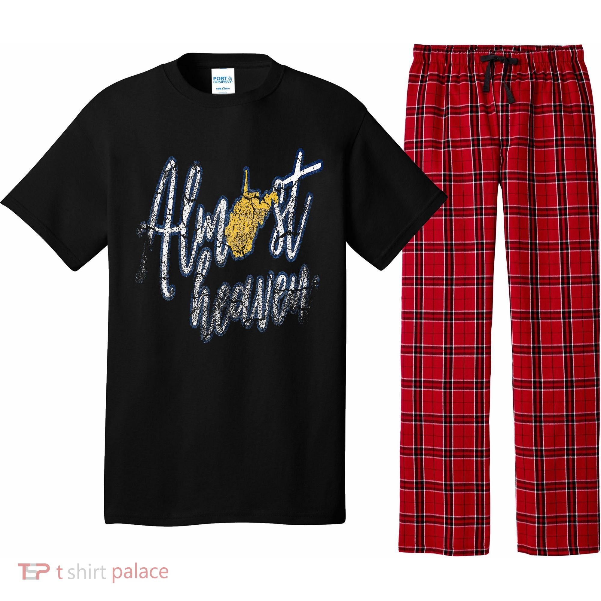 Almost Heaven West Virginia State Map Pajama Set