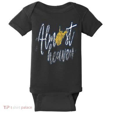 Almost Heaven West Virginia State Map Baby Bodysuit