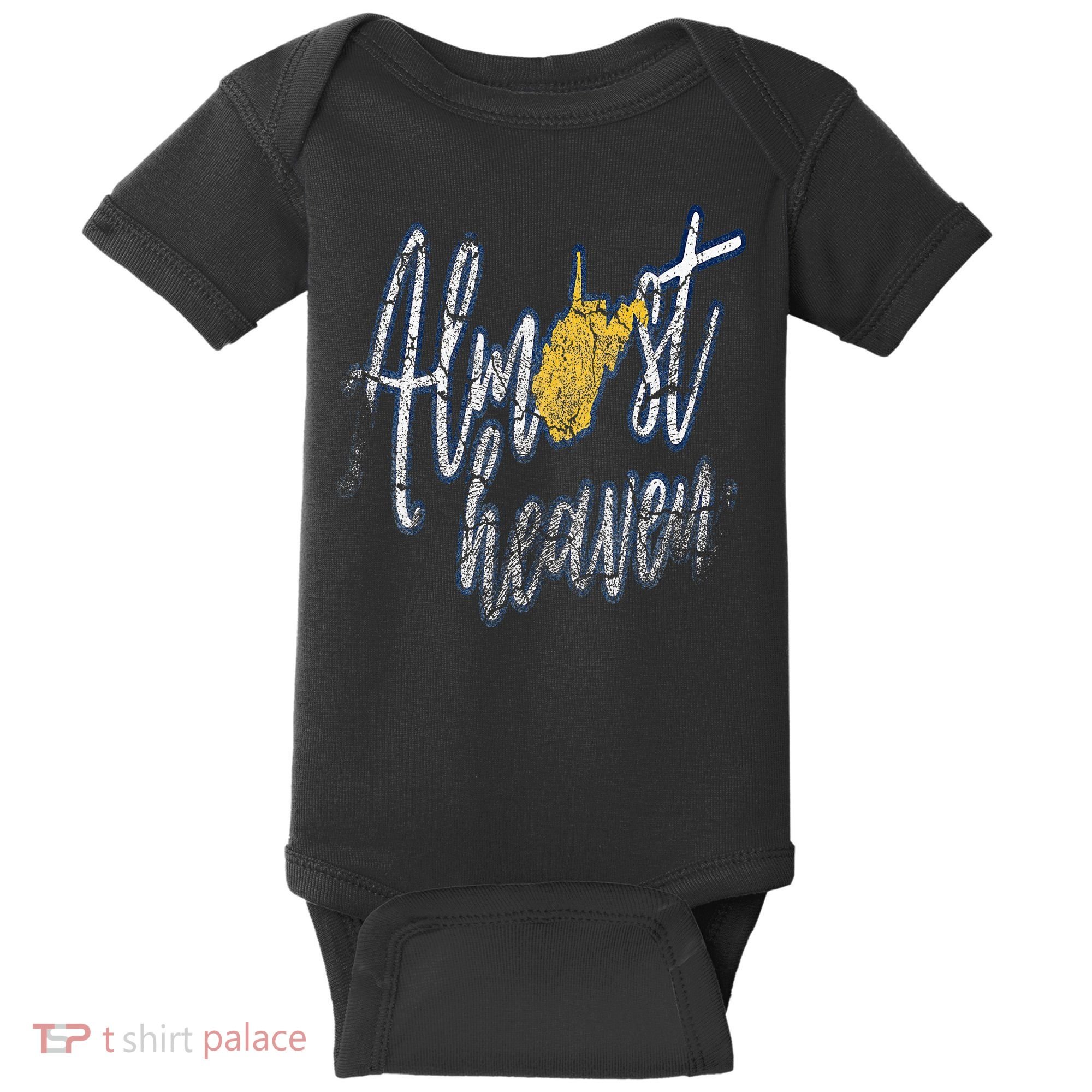 Almost Heaven West Virginia State Map Baby Bodysuit