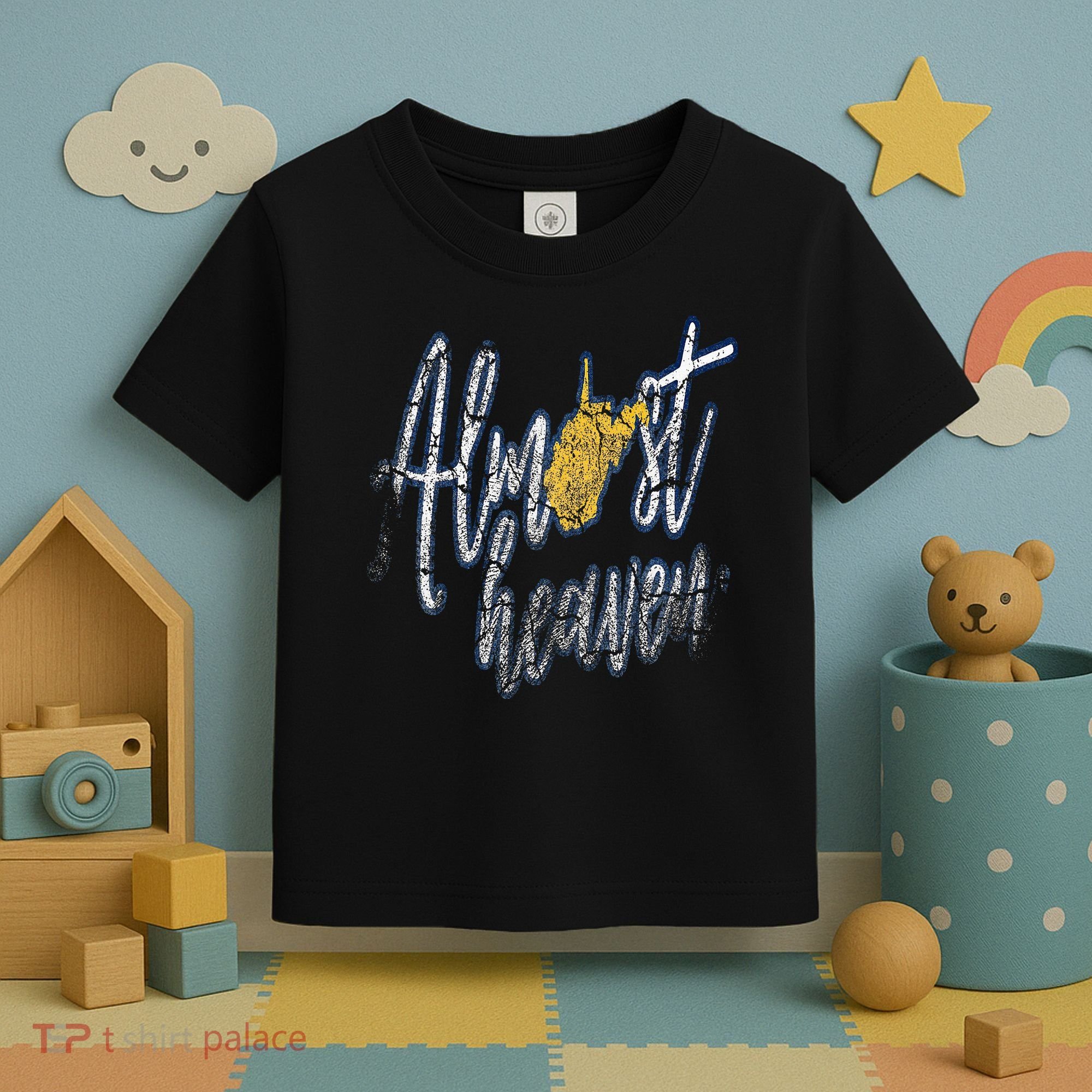 Almost Heaven West Virginia State Map Toddler T-Shirt