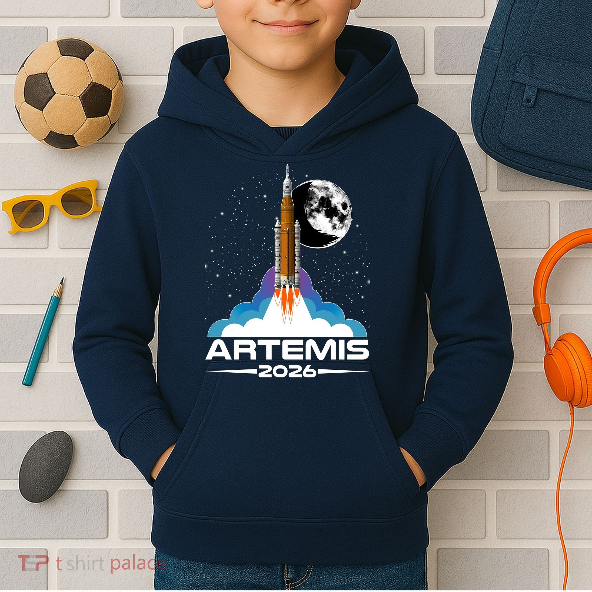 Artemis II 2026 Moon Mission Kids Hoodie