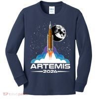 Artemis II 2026 Moon Mission Kids Long Sleeve Shirt thumb 0