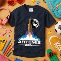 Artemis II 2026 Moon Mission Kids T-Shirt thumb 3