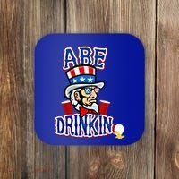 Abe In 4th Of July Independence Day Beer Pong Top Great Gift Coaster thumb 0