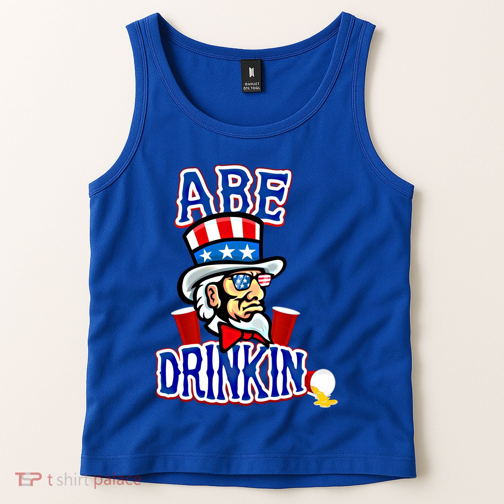 Abe In 4th Of July Independence Day Beer Pong Top Great Gift Tank Top