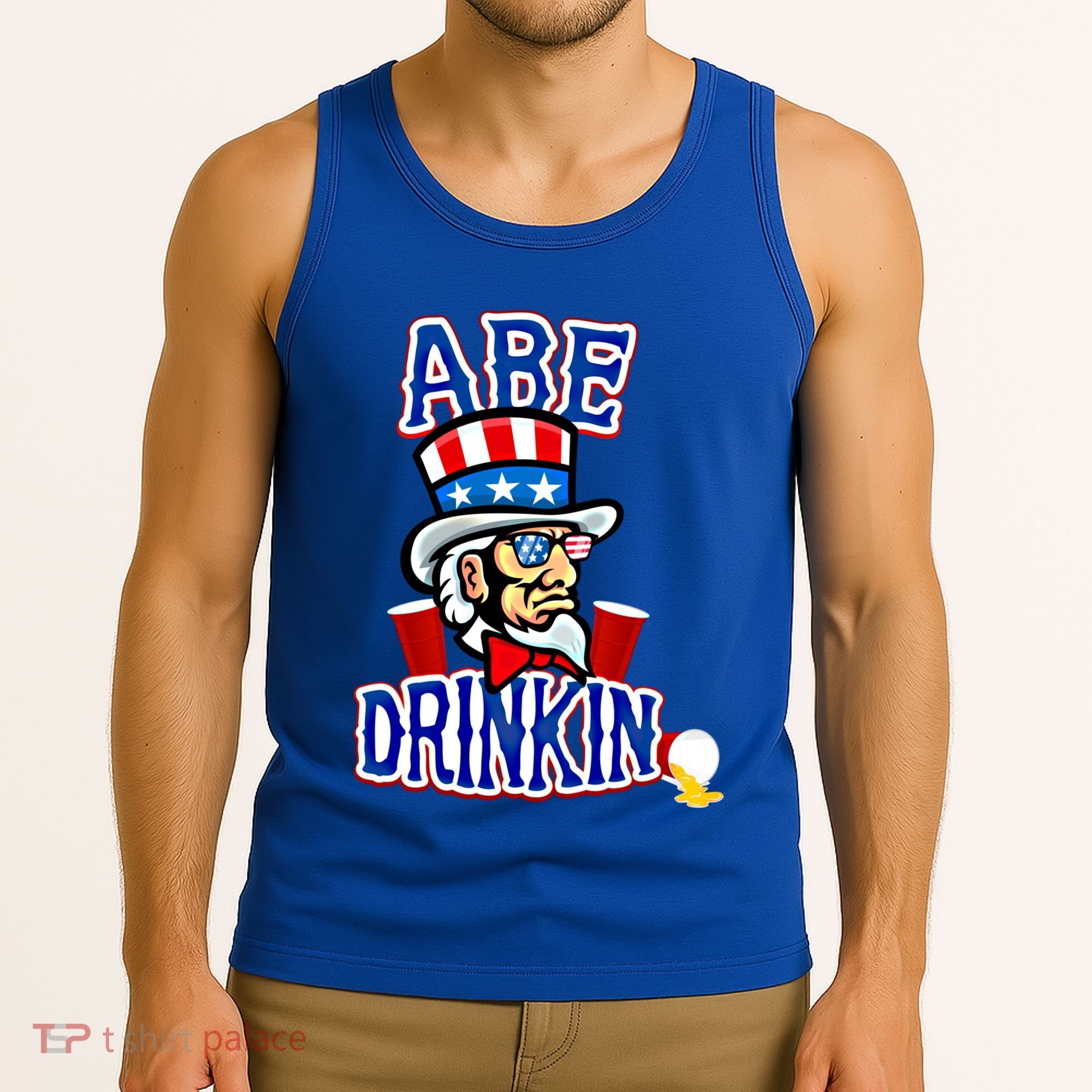 Abe In 4th Of July Independence Day Beer Pong Top Great Gift Tank Top