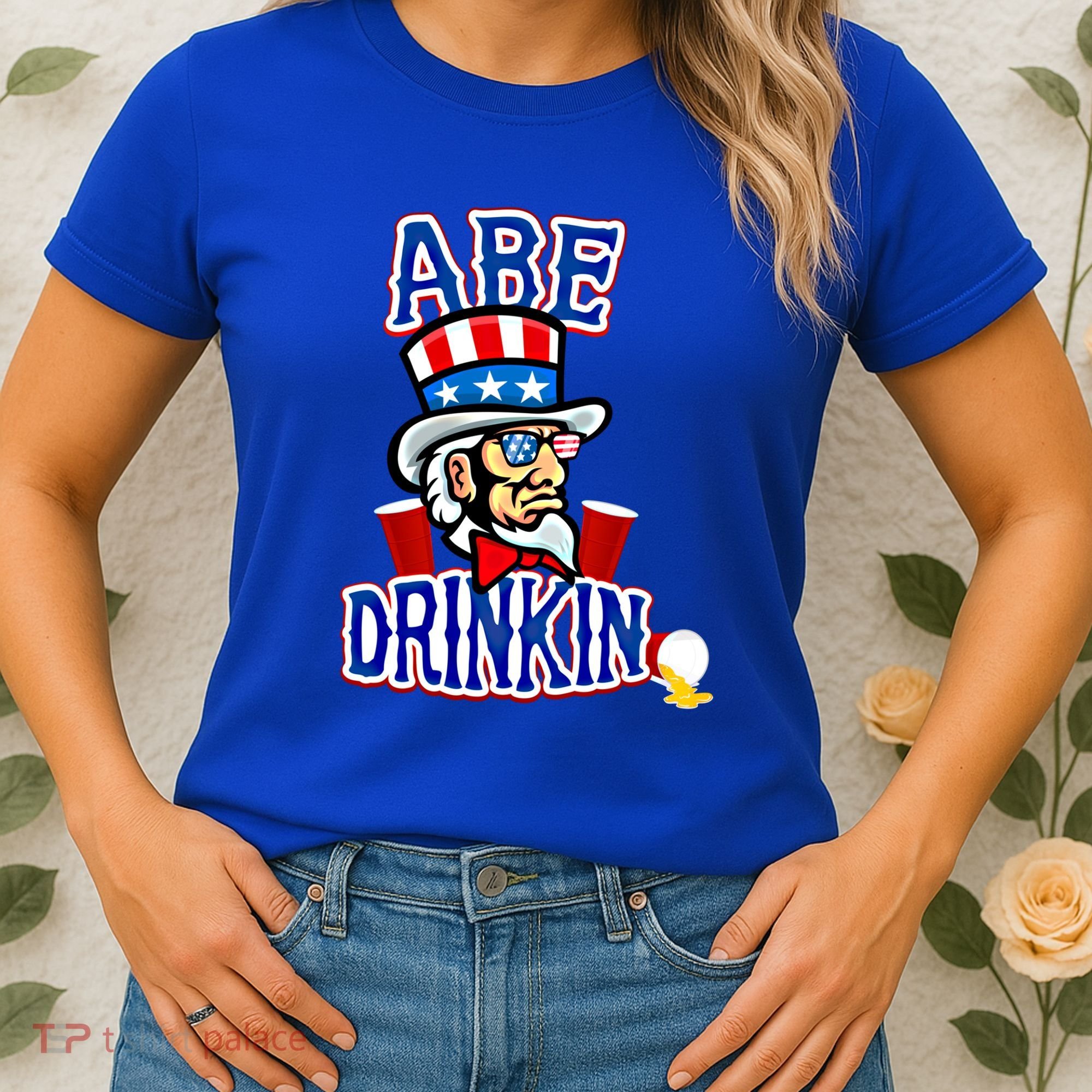 Abe In 4th Of July Independence Day Beer Pong Top Great Gift Women's T-Shirt