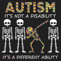 Autism It's A Different Ability Funny Dabbing Skeleton Gifts Women's Sweatshirt thumb 2