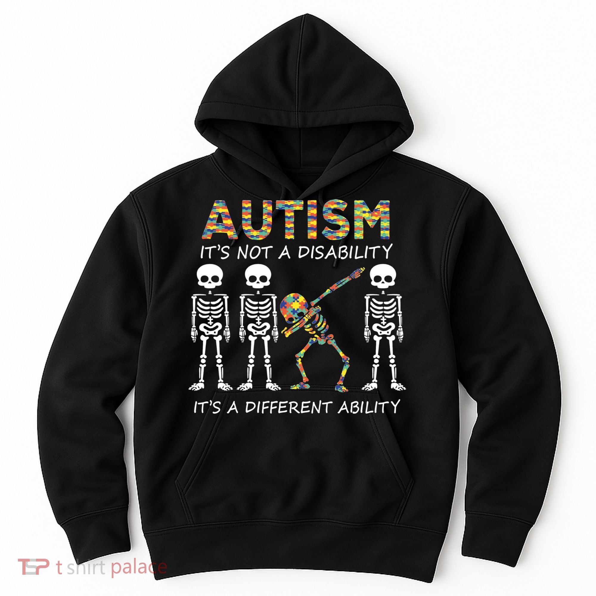 Autism It's A Different Ability Funny Dabbing Skeleton Gifts Hoodie