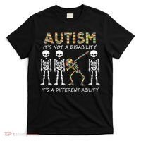 Autism It's A Different Ability Funny Dabbing Skeleton Gifts T-Shirt thumb 0