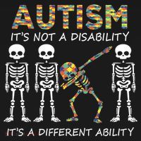 Autism It's A Different Ability Funny Dabbing Skeleton Gifts Bucket Hat thumb 4