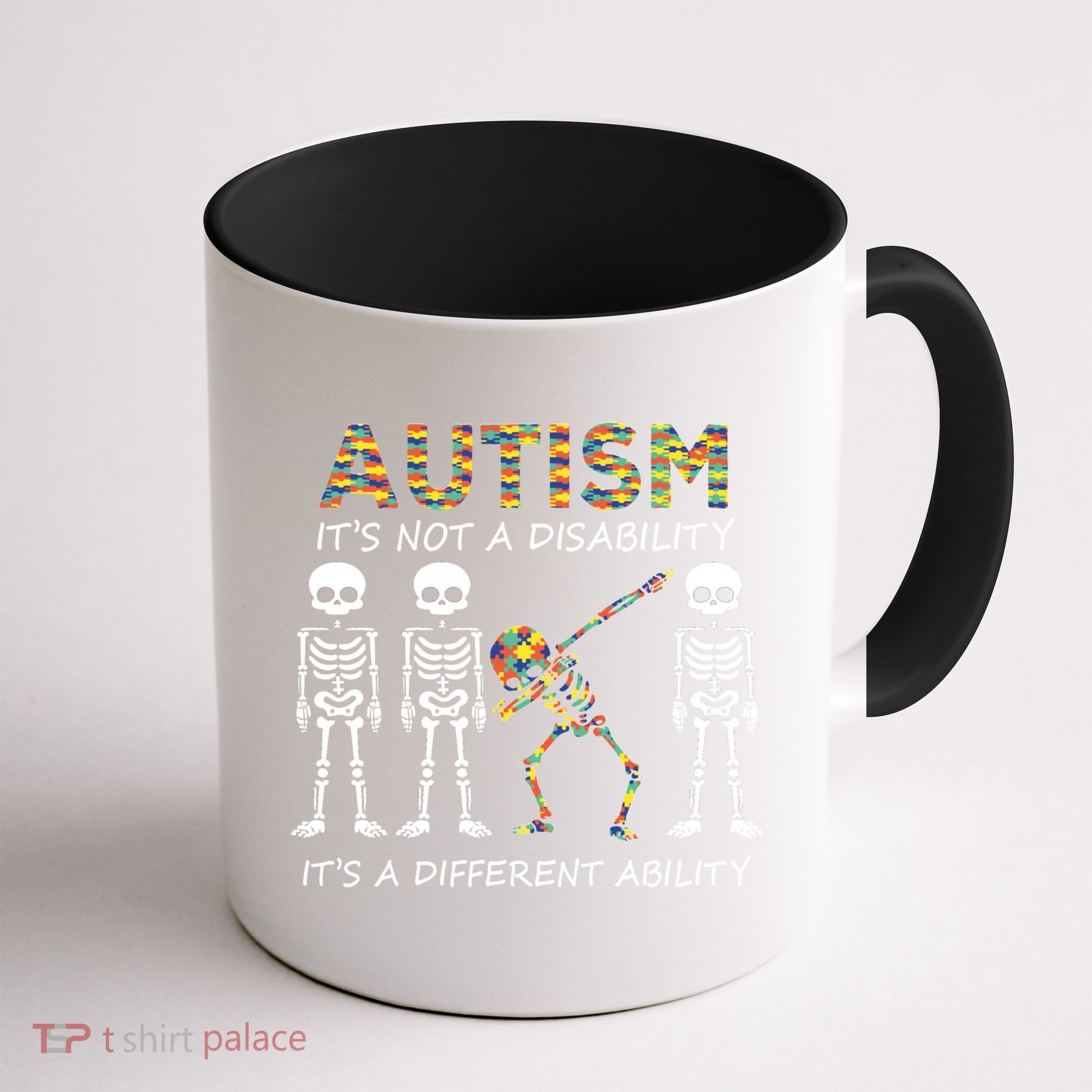 Autism It's A Different Ability Funny Dabbing Skeleton Gifts Coffee Mug