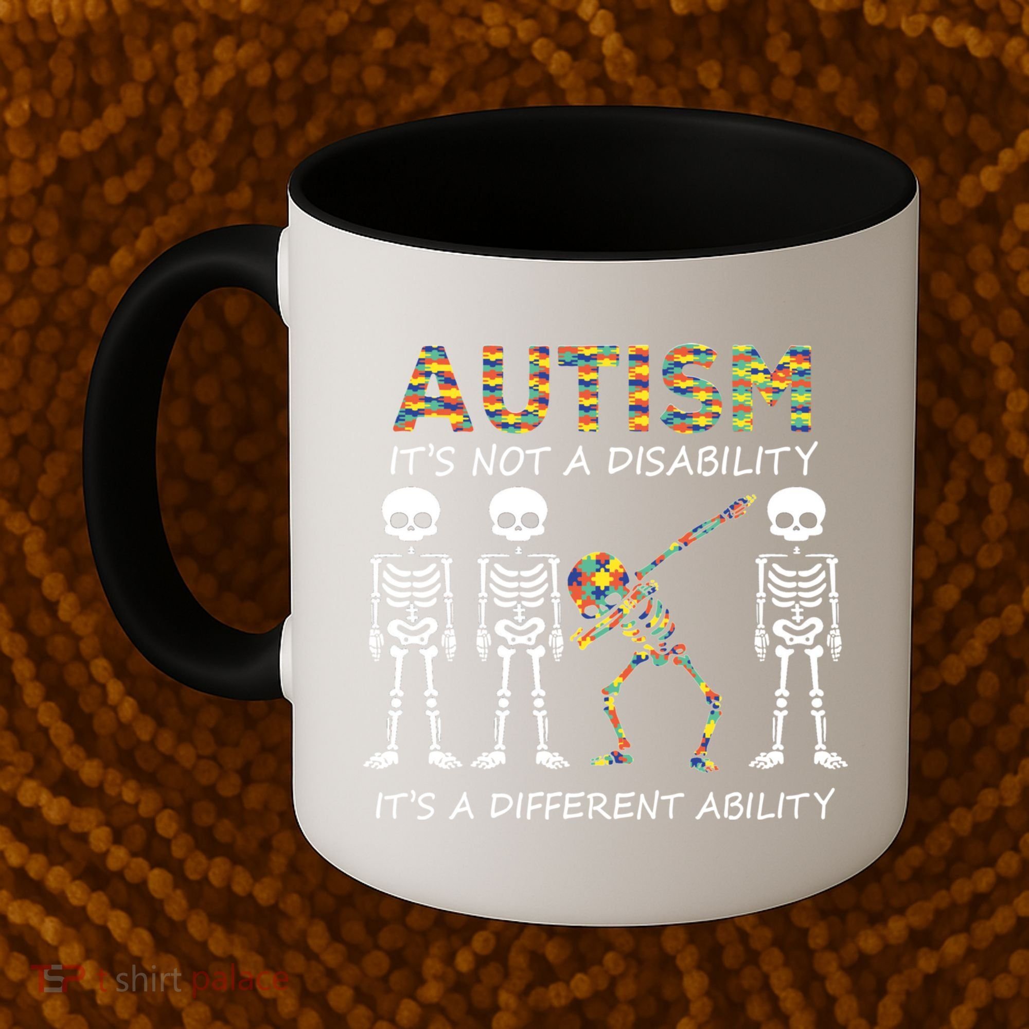 Autism It's A Different Ability Funny Dabbing Skeleton Gifts Coffee Mug