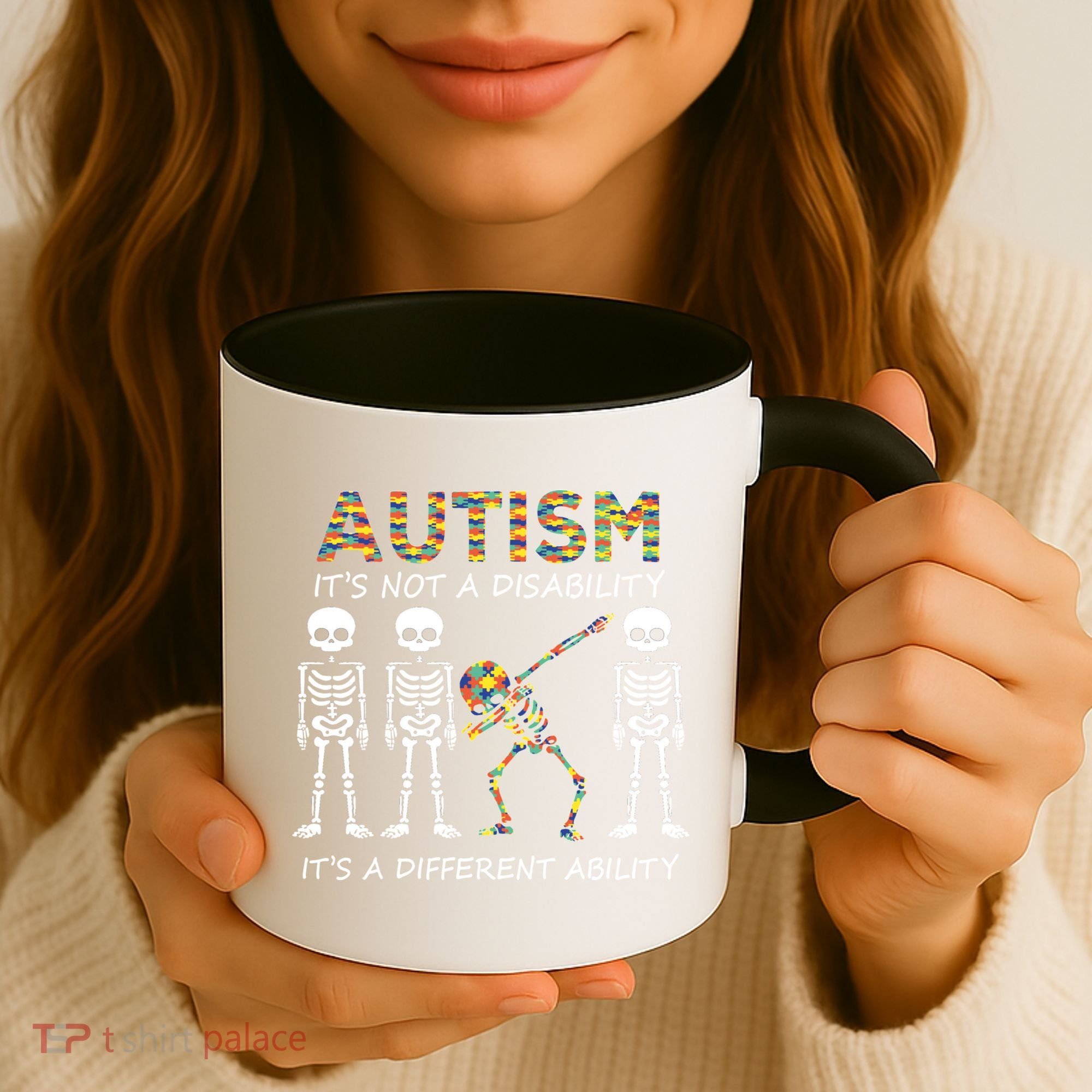 Autism It's A Different Ability Funny Dabbing Skeleton Gifts Coffee Mug
