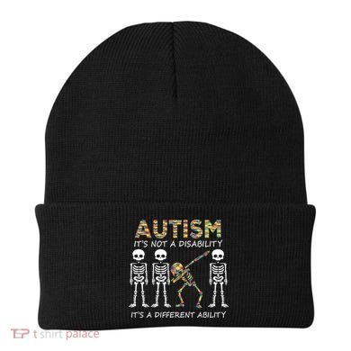 Autism It's A Different Ability Funny Dabbing Skeleton Gifts Beanie