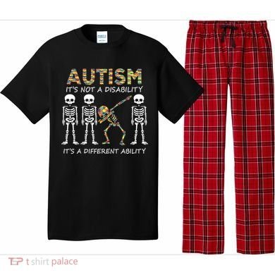 Autism It's A Different Ability Funny Dabbing Skeleton Gifts Pajama Set