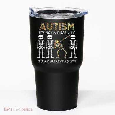 Autism It's A Different Ability Funny Dabbing Skeleton Gifts Tumbler
