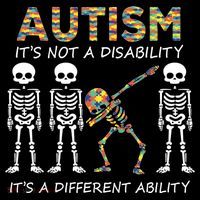 Autism It's A Different Ability Funny Dabbing Skeleton Gifts Mousepad thumb 1