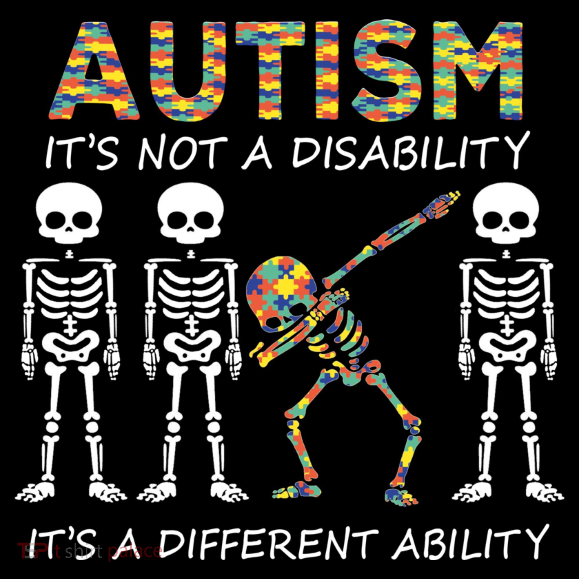 Autism It's A Different Ability Funny Dabbing Skeleton Gifts Mousepad
